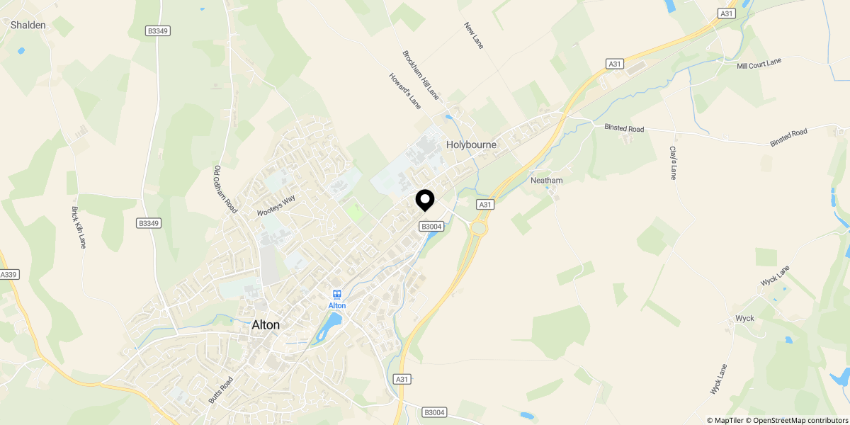 Approximate location of Claines Street, Alton, GU34 4DG