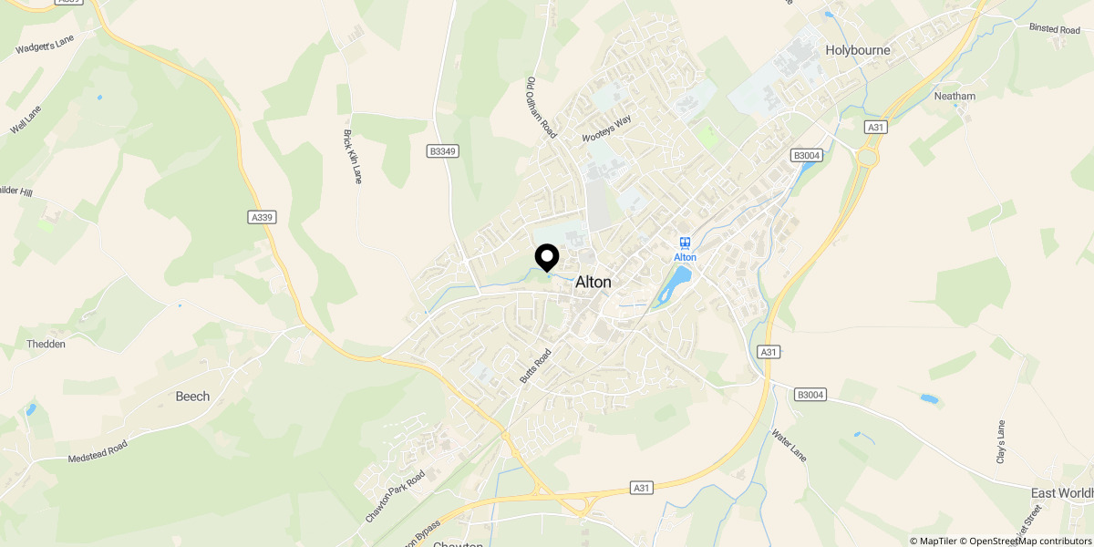 Approximate location of Amery Hill, Alton, GU34 1HS