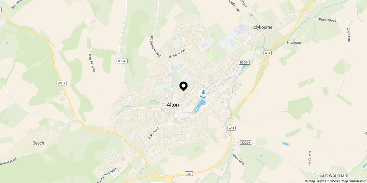 Approximate location of Orchard Terrace, Alton, GU34 1DX