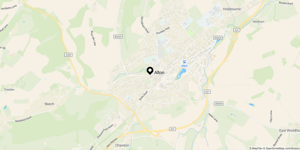 Approximate location of Lenten Street, Alton, GU34 1HB