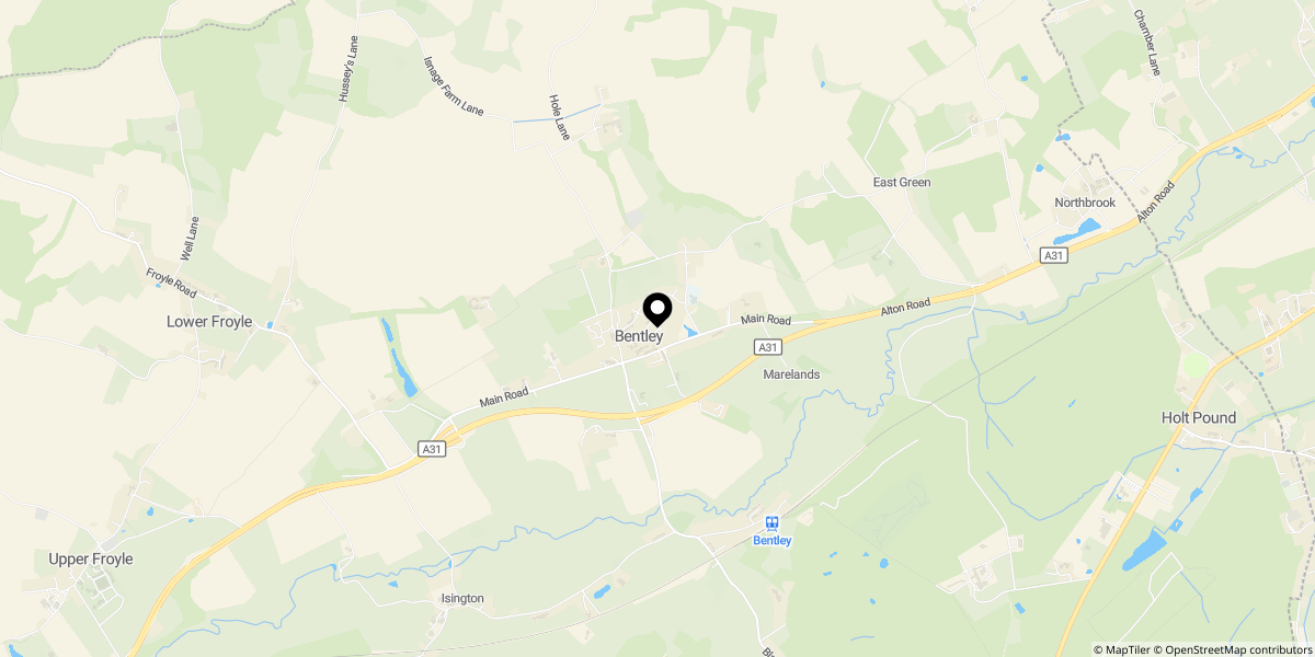 Approximate location of Lime House Cottages, Bentley, GU10 5LW