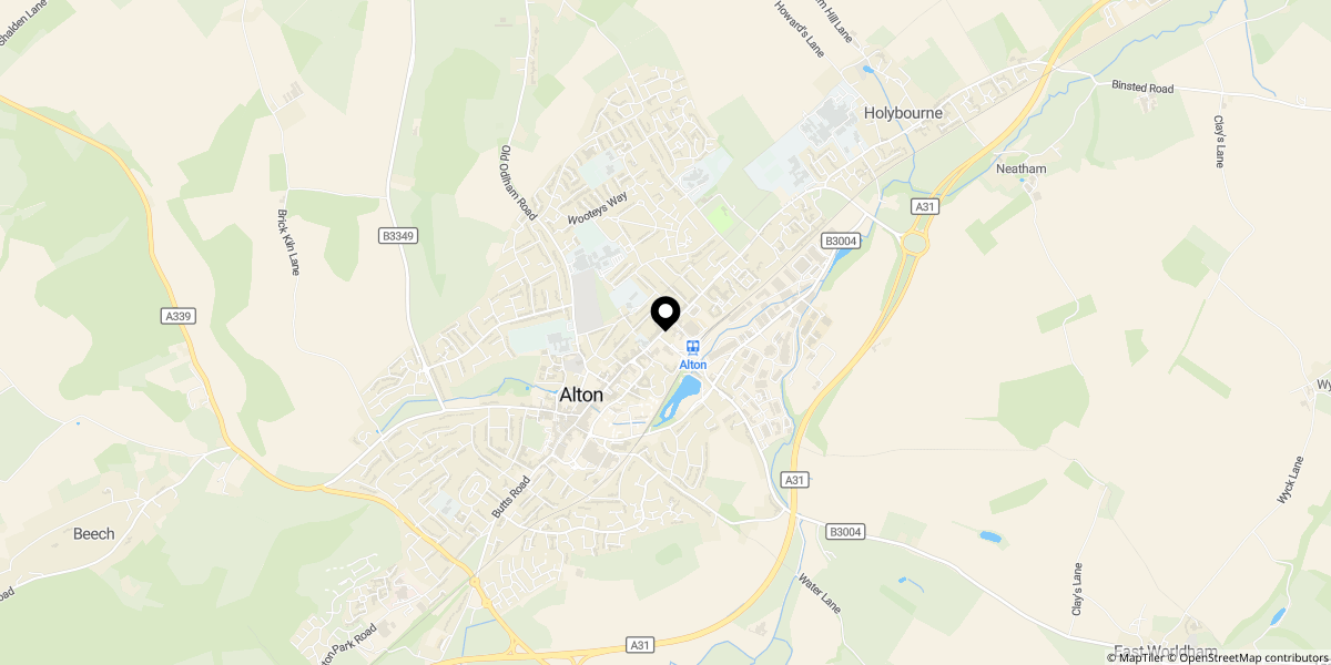 Approximate location of Littlefield Road, Alton, GU34 2DJ