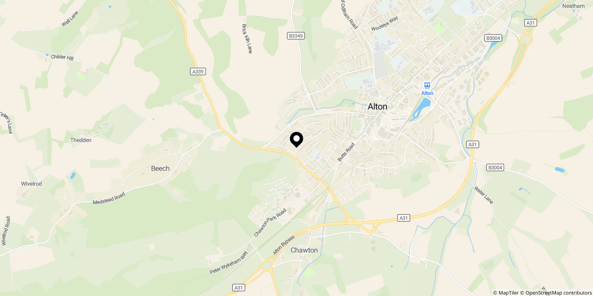 Approximate location of Bolle Road, Alton, GU34 1PP