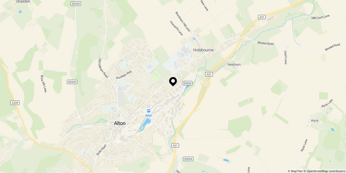 Approximate location of Goswell Square, Alton, GU34 2FZ