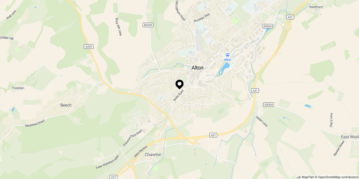 Approximate location of Bow Street, Alton, GU34 1NY